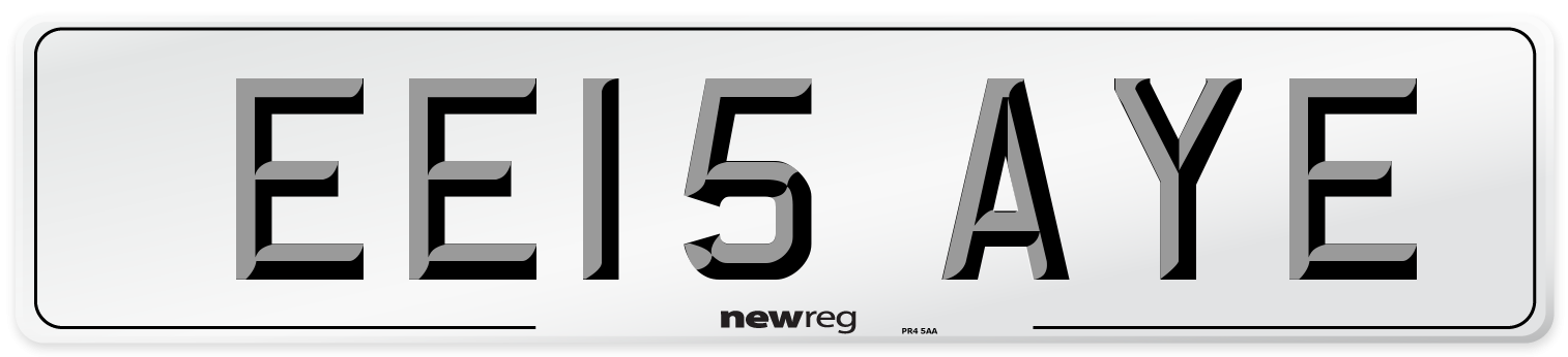 EE15 AYE Number Plate from New Reg